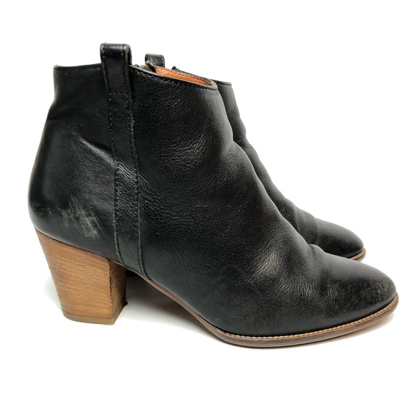 Madewell- Leather Ankle Boots Made in Italy 9 - Picture 3 of 6